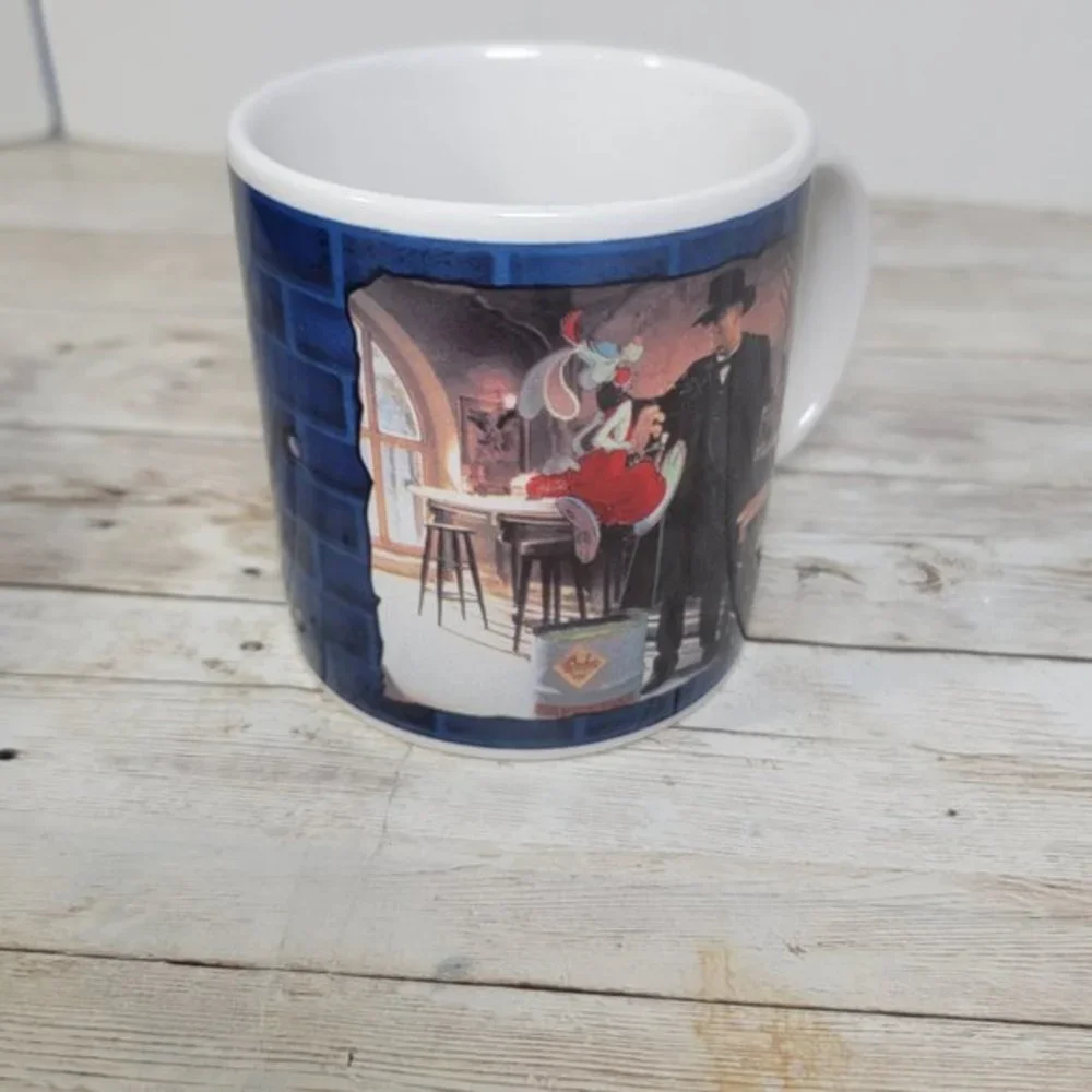Vintage Disney Who Framed Roger & Jessica Rabbit Coffee Mug‎ Cup 1987 Applause